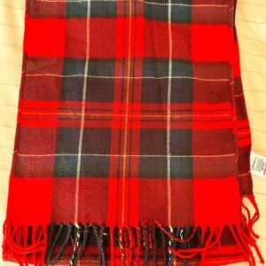 Joules Red and Green Plaid Scarf